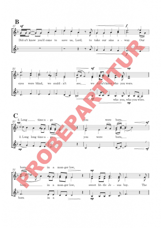 Sweet Little Jesus Boy (Chorpartitur FCh)