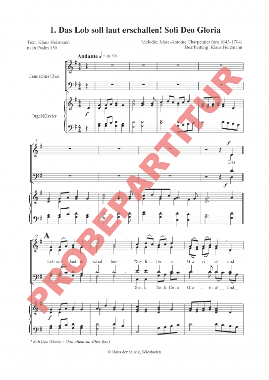 Soli Deo Gloria - (Orgel- oder Klavierauszug)