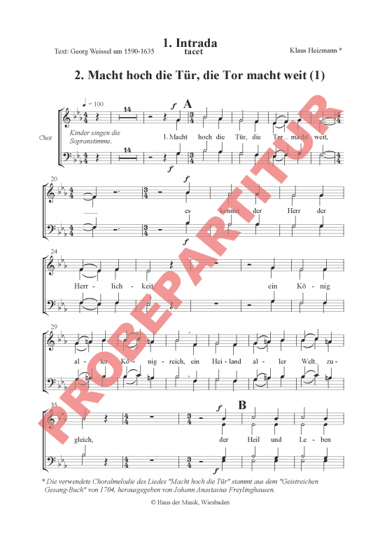 Es kommt der Herr der Herrlichkeit - (Chorpartitur)