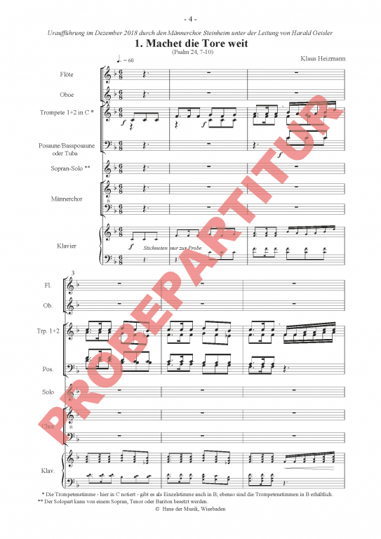 Machet die Tore weit - Partitur (MCh)
