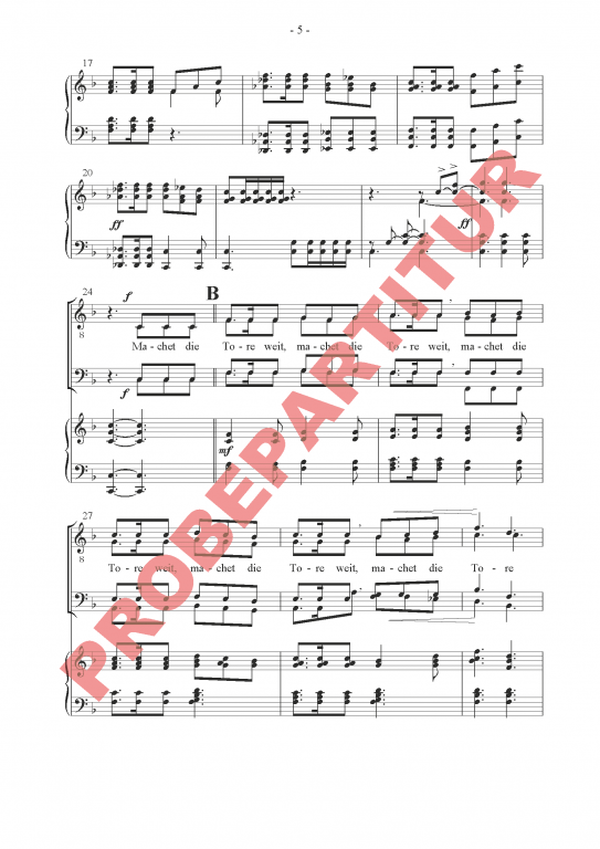 Machet die Tore weit - Klavierauszug (MCh)