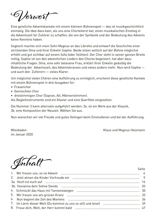 Wir freuen uns, es ist Advent - GCh Chorpartitur