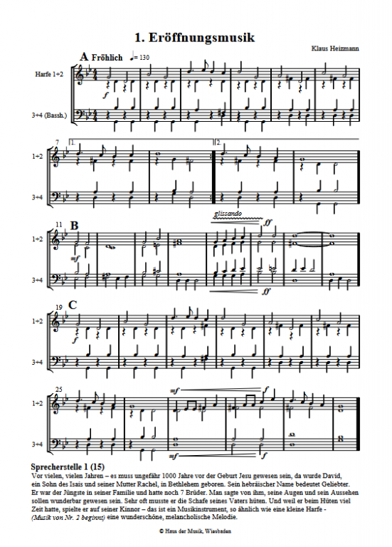 David Veeh-Harfe - Partiturausgabe