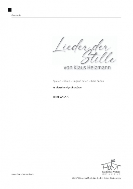 Lieder der Stille Veeh-Harfe - Chorheft Digital