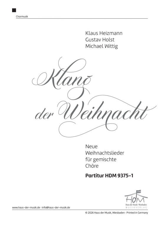 Klang der Weihnacht - Partitur Digital