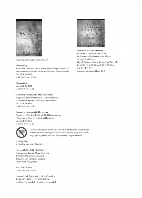 Resonanz - (Chorpartitur)