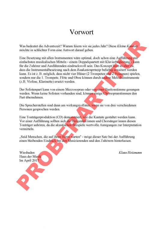 Machet die Tore weit (Partitur)