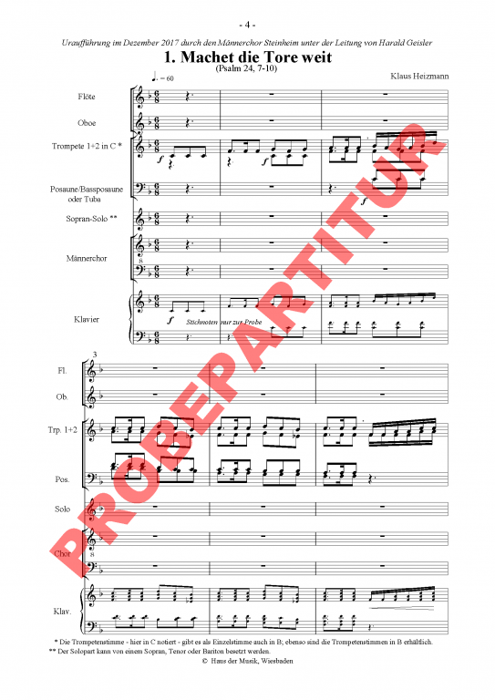 Machet die Tore weit (Partitur)
