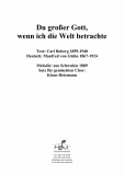 Du großer Gott, wenn ich Welt betrachte (GCh)